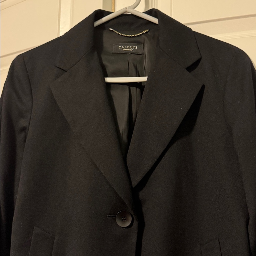 Talbots Black Wool Swing Jacket M